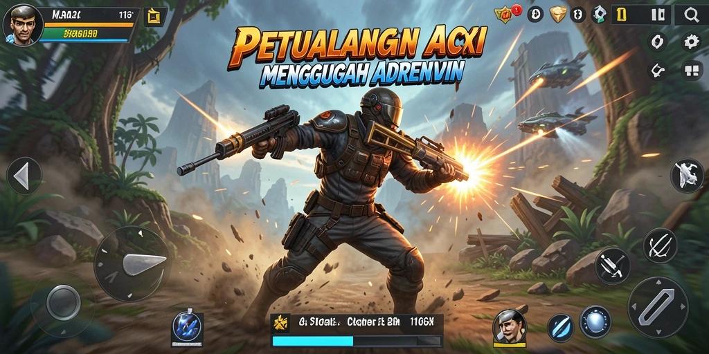 Tangkapan layar utama dari gameplay mendebarkan 116X.