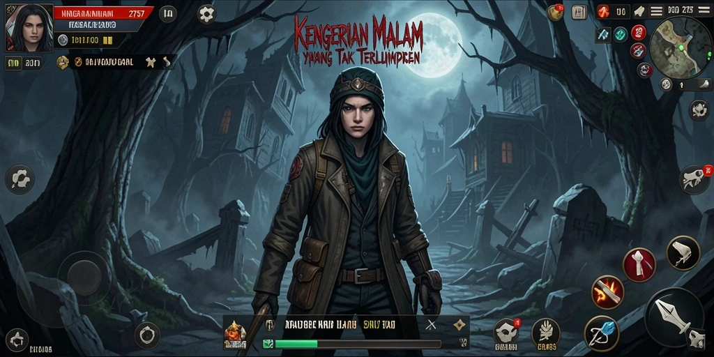Screenshot menampilkan suasana menegangkan dalam game Horror.