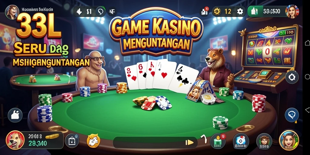Gameplay Kasino seru di aplikasi 33L dengan efek visual yang mengagumkan.
