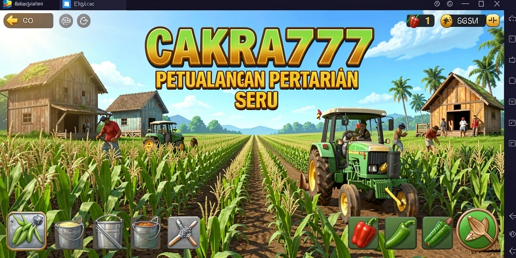 Gameplay CAKRA777 yang menampilkan kebun yang subur.