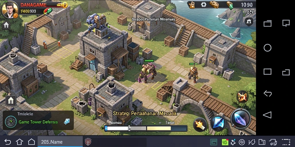 Tangkapan layar gameplay <strong>DANAGAME</strong> yang menunjukkan strategi Tower Defense yang seru.