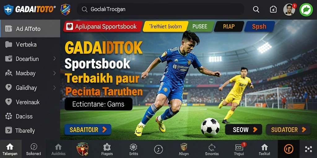 Tampilan utama GADAITOTO menampilkan opsi taruhan olahraga yang lengkap.