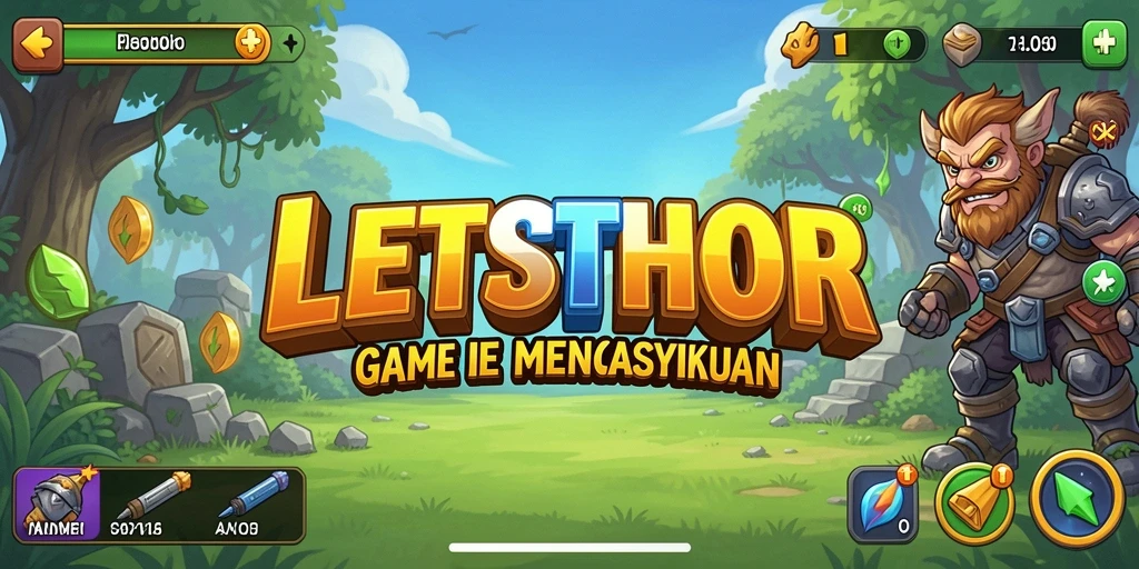 Screenshot LETSTHOR menunjukkan karakter yang sedang berkembang dalam gameplay Idle.
