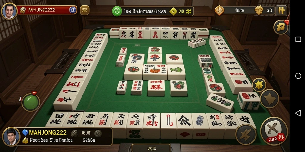 Tampilan gameplay menawan di MAHJONG222 dengan papan Mahjong.