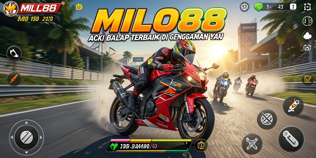Tampilan gameplay seru dari balap motor di MILO88.
