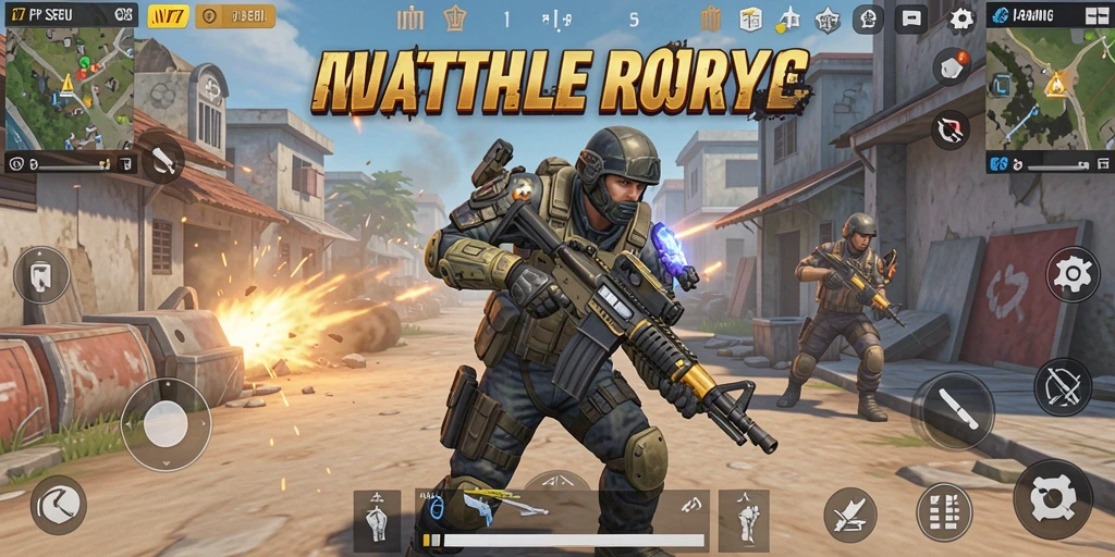 Gameplay mendebarkan NV77 saat pemain bersaing dalam arena Battle Royale.