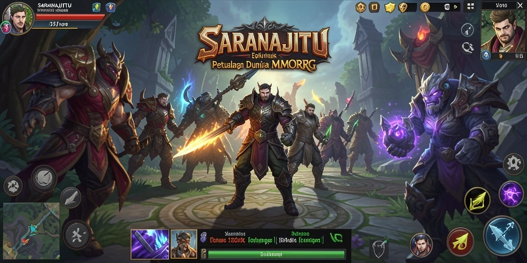 Tampilan gameplay SARANAJITU yang menakjubkan dalam dunia MMORPG.