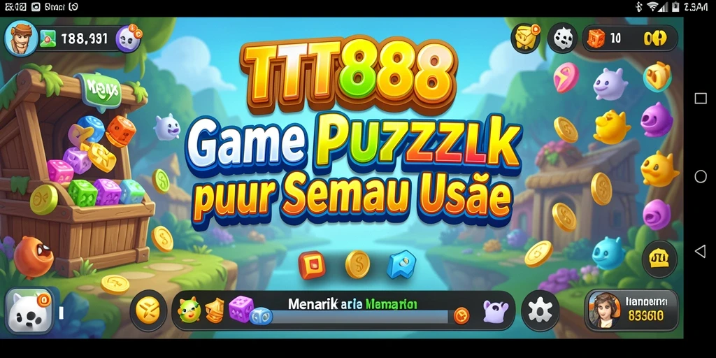 Screenshot gameplay TTT888 yang menunjukkan tantangan puzzle seru.